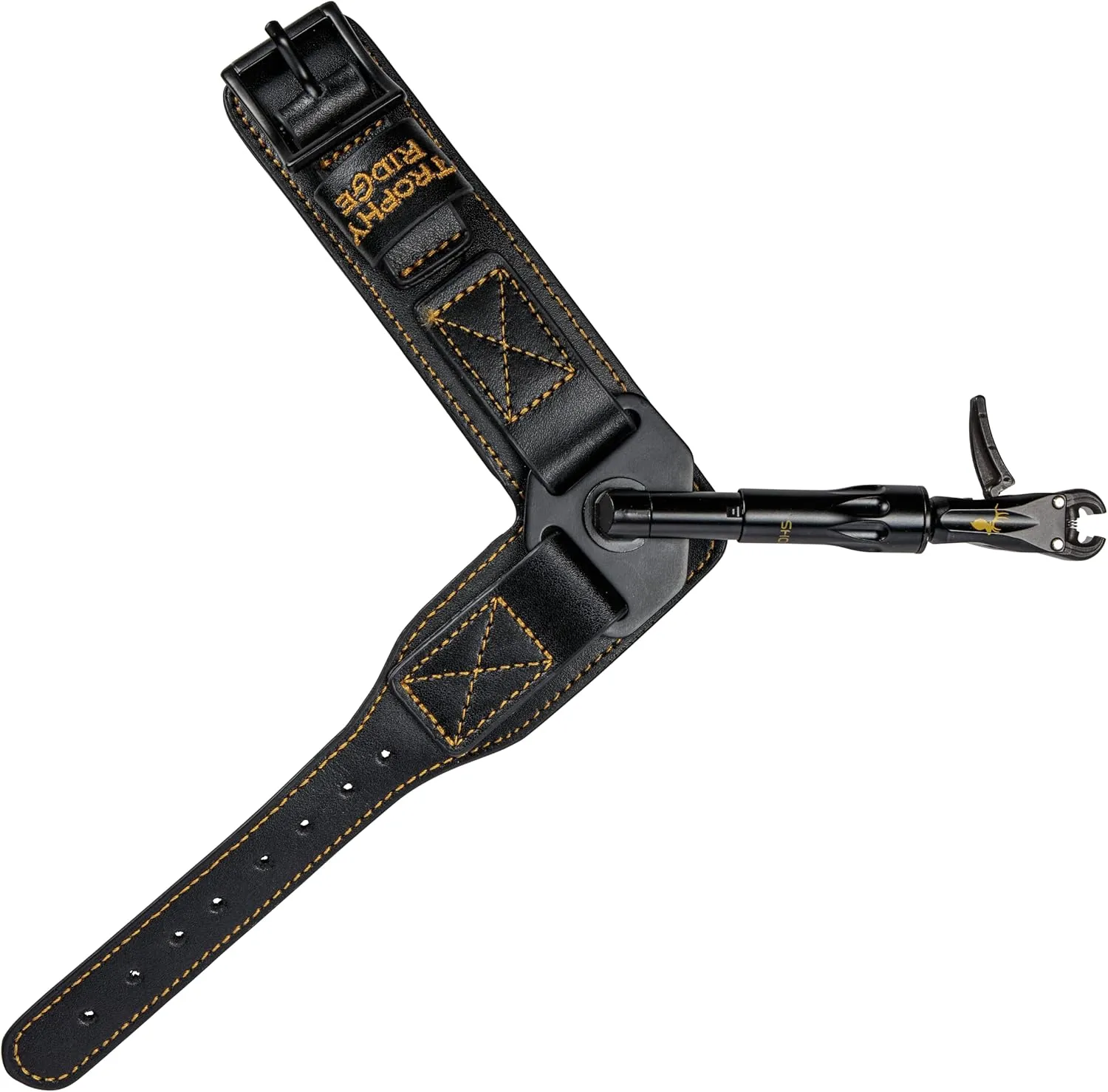 Trophy Ridge Shootout Compact Dual-Caliper Archery Bowhunting Release - 360° Swivel Arm, Adjustable Length, Trigger Travel Tuning, Premium Leather Buckle Strap, Black