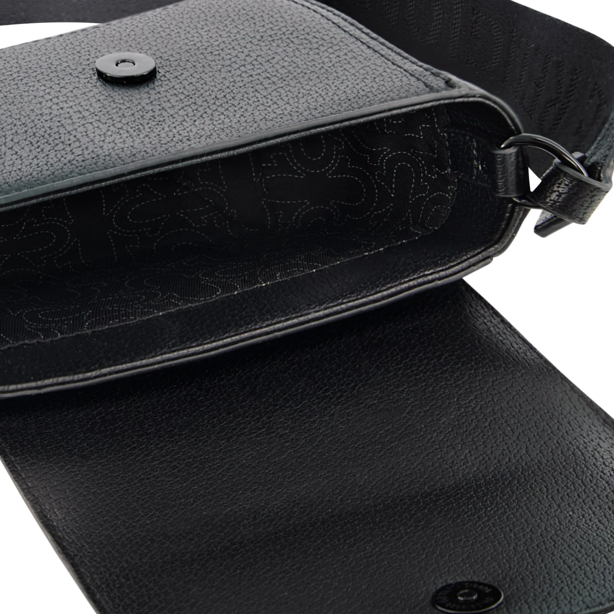 True Religion Mini Flap Dark Hardware Crossbody, Black