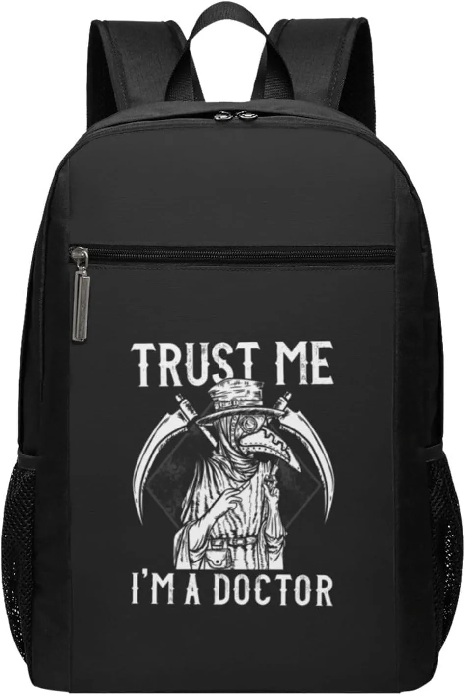 Trust Me I'm A Doctor I Medieval Plague Doctor Travel Laptop Backpack, Business Anti Theft Slim Sturdy Laptops Backpacks, College Computer Bag Gift for Men & Women Fits 17 Inch Notebook,Black