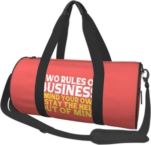 Two Rules Of Business, Mind Your Own Duffel Bag Gym Bag Travel Sports Tote Large Foldable Beach Swim Yoga5