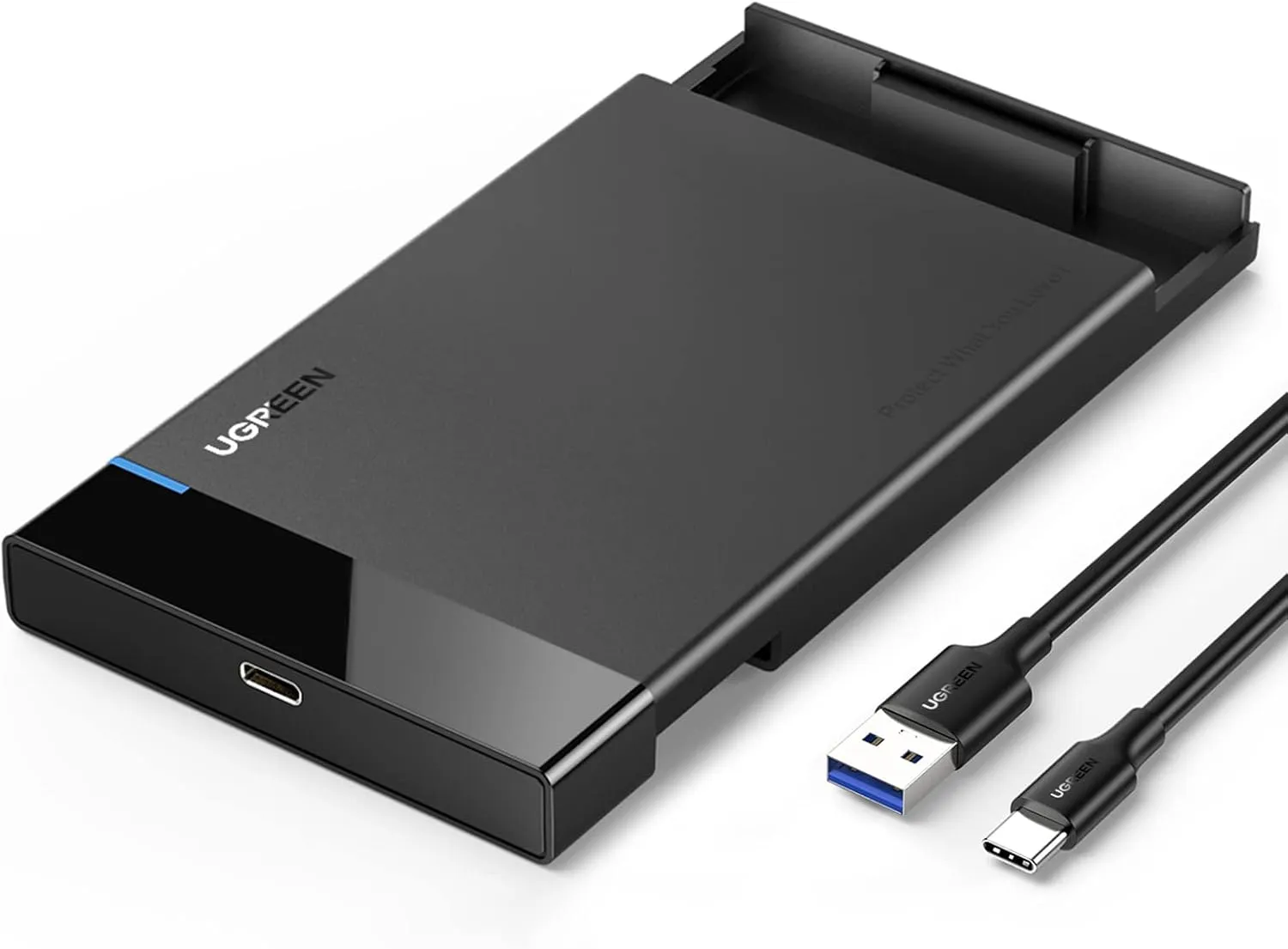 UGREEN 2.5" Hard Drive Enclosure USB C 3.1 Gen 2 to SATA III 6Gbps for SSD HDD 9.5 7mm External Hard Drive Disk Case with UASP Compatible with WD Seagate Toshiba Samsung Hitachi PS4 Xbox Router