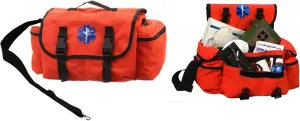 Ultimate Arms Gear Deluxe Heavy Duty Bright High Visibility Orange EMS/EMT Emergency Medical Paramedic Rescue Supplies Gear Pack Trauma Equipment First Aid Kit Carry Rescue Shoulder Bag