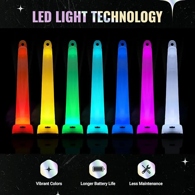 UltraPoi Digi Poi Set - Rechargeable Pocket LED Glow Stick Poi - Rainbow Light Stick with S Hook Clip & Lanyard - Customizable & Wearable LED Concert Light Stick for Poi, Camping, Backpacks & Parties
