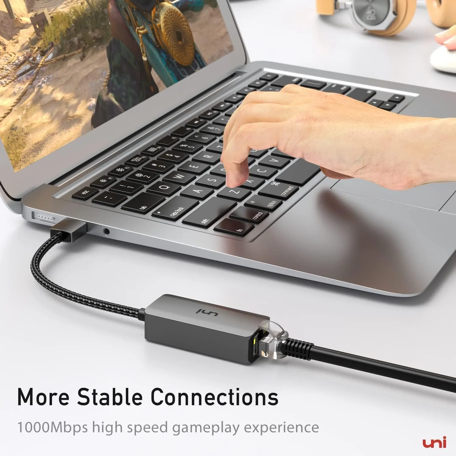 uni USB to Ethernet Adapter, Driver Free USB 3.0 to Gigabit Ethernet LAN Network Adapter, 100/1000 Mbps RJ45 Internet Adapter Compatible with Laptop, MacBook, Surface, PC with Windows, XP, Mac/Linux