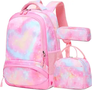 Unicorn Backpack for Girls School Backpack for Girls Unicorn Bookbag School Bag Set for Elementary Back to School