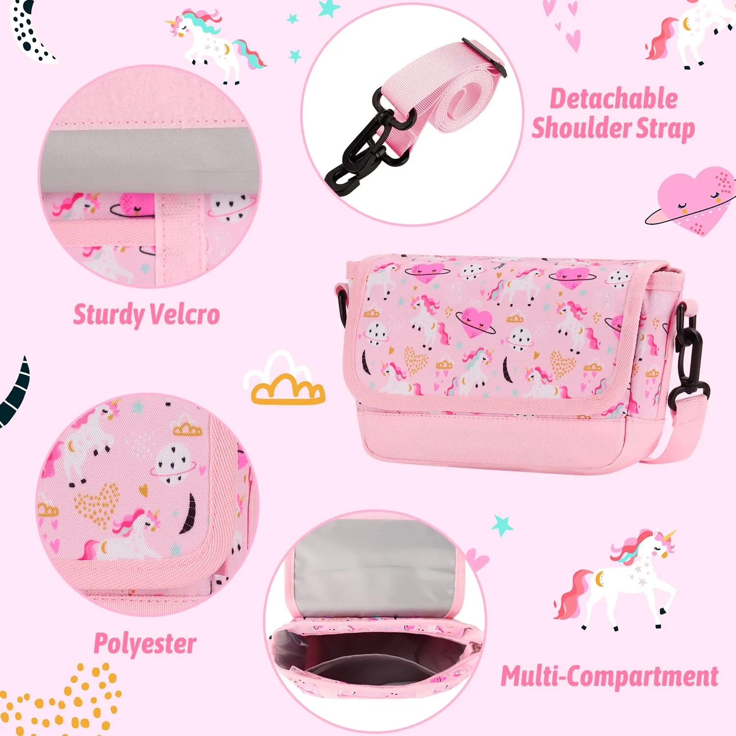 Unicorn Pink Teens Crossbody Purse