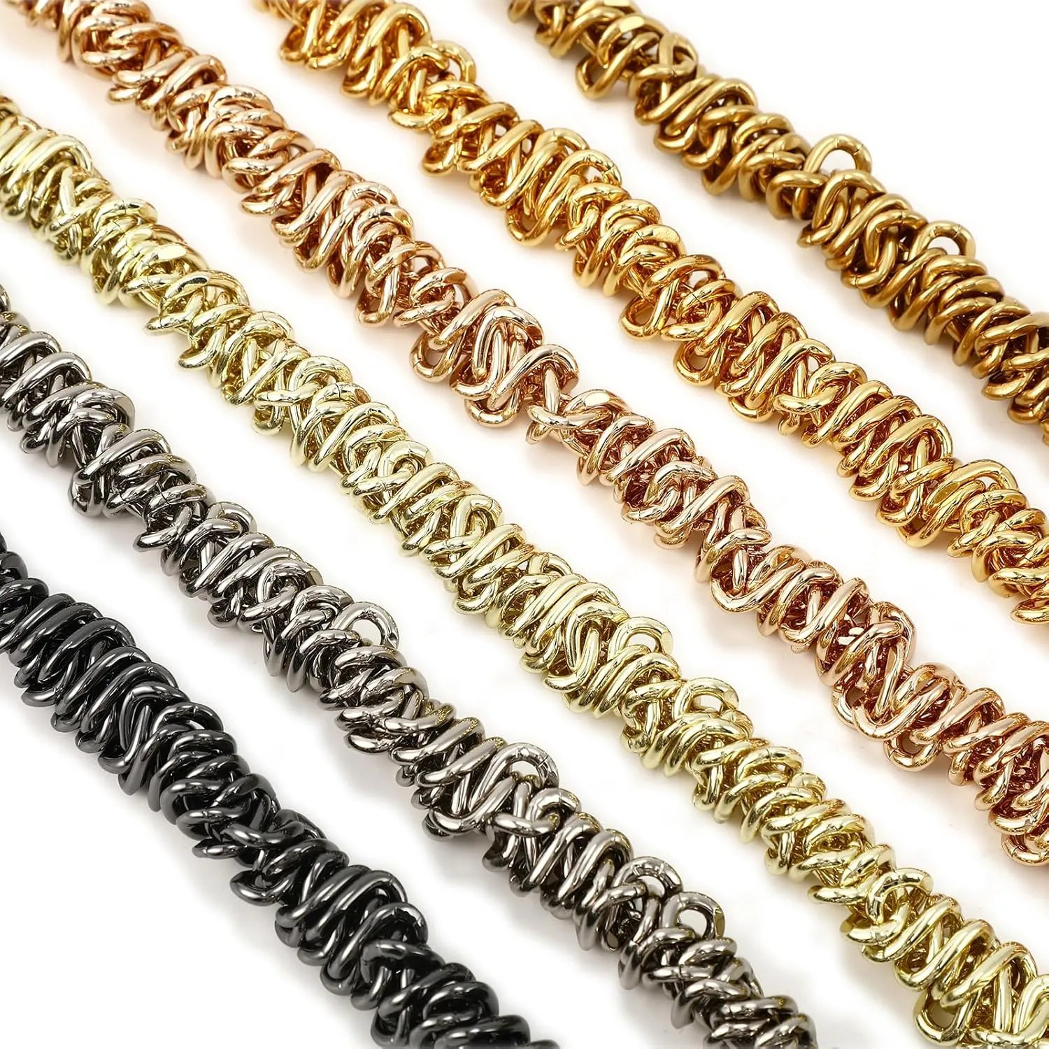 Unique Metal Bag Chains Purse Handles Shoulder Strap Replacement Accessories Charms for Handbags(Gold 16 Inch)