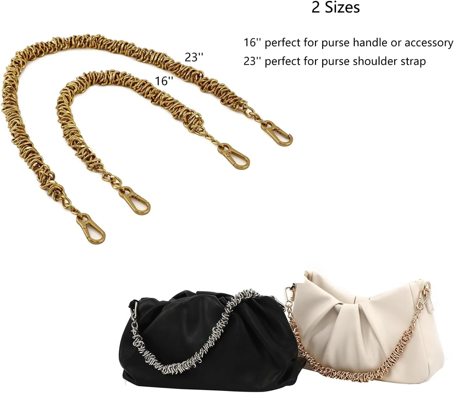 Unique Metal Bag Chains Purse Handles Shoulder Strap Replacement Accessories Charms for Handbags(Gold 16 Inch)