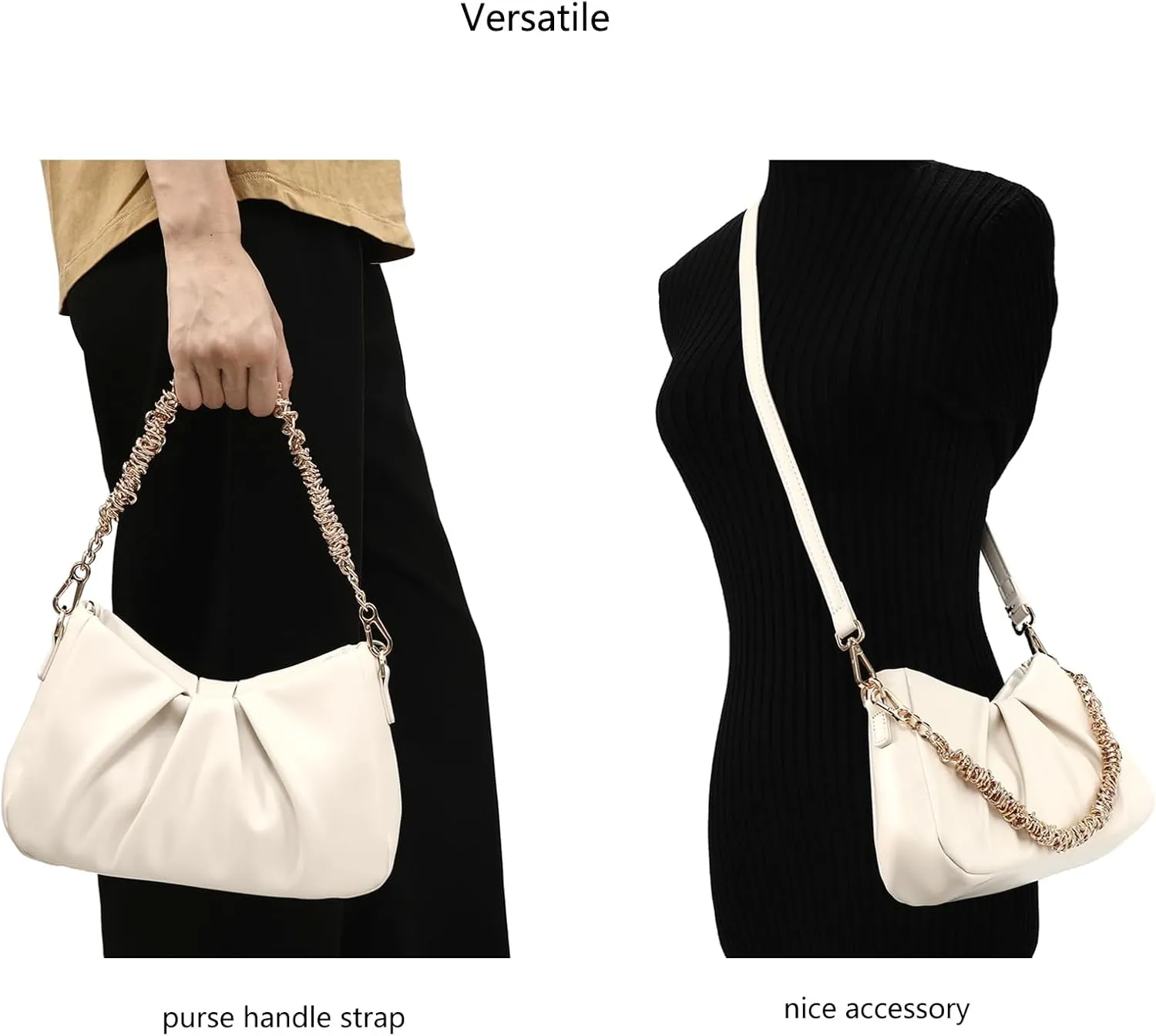 Unique Metal Bag Chains Purse Handles Shoulder Strap Replacement Accessories Charms for Handbags(Gold 16 Inch)