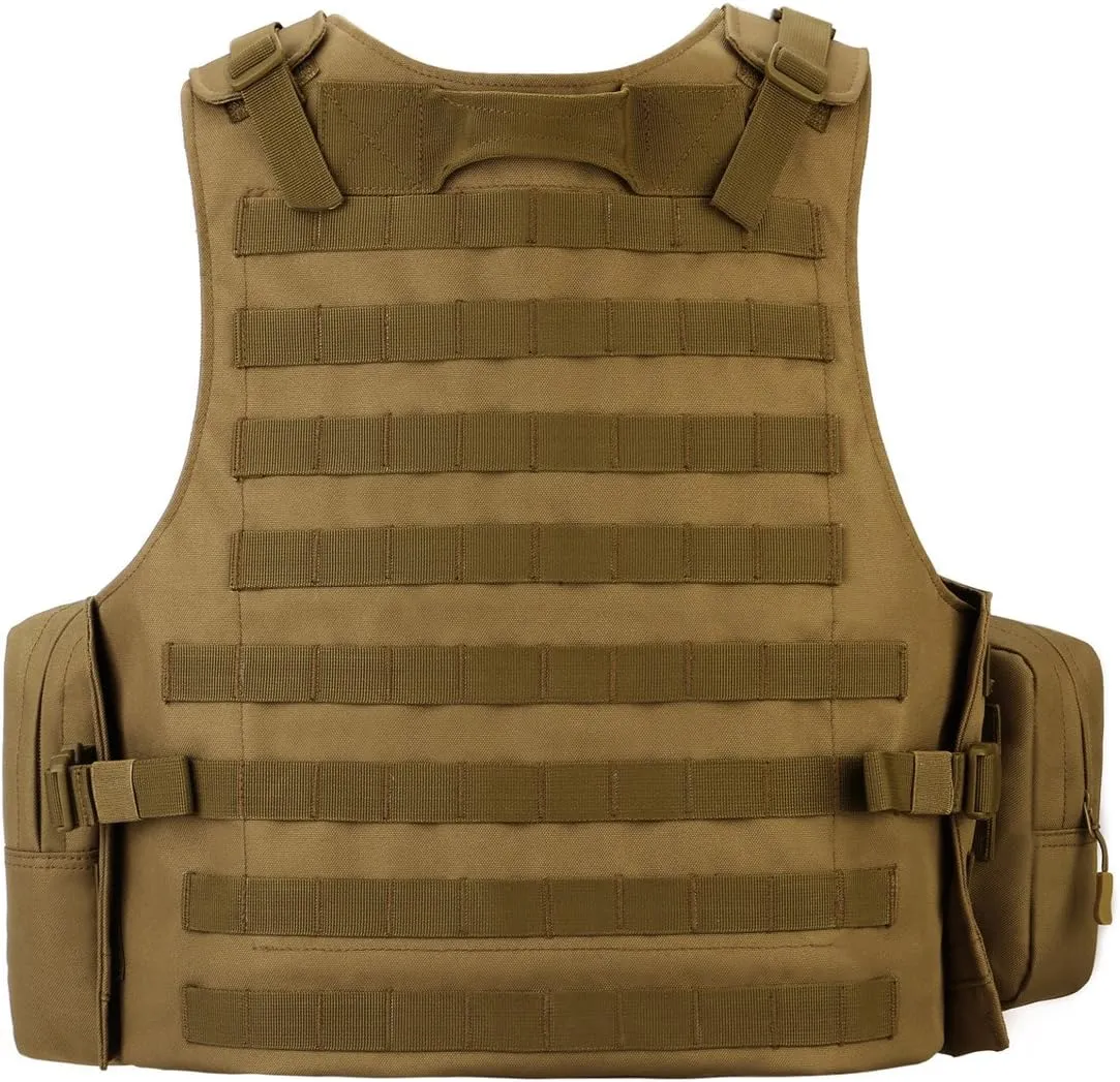 UNISTRENGH Tactical MOLLE Vest Military Airsoft Vest Adjustable Combat Training Vest for Hunting,Fishing,Army Fans,CS Game