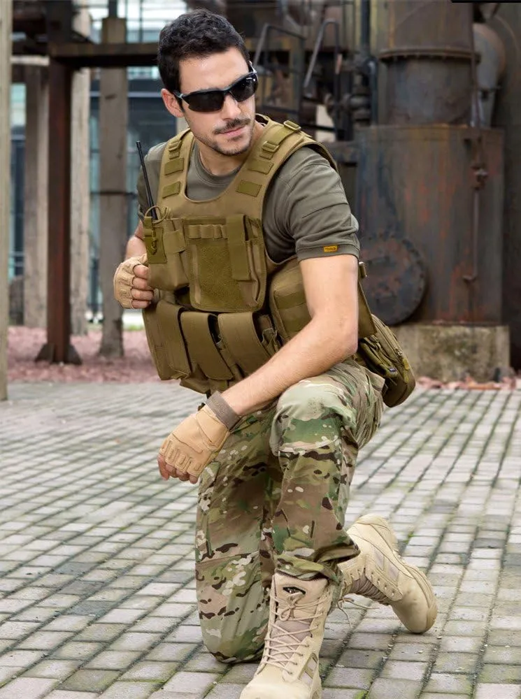 UNISTRENGH Tactical MOLLE Vest Military Airsoft Vest Adjustable Combat Training Vest for Hunting,Fishing,Army Fans,CS Game
