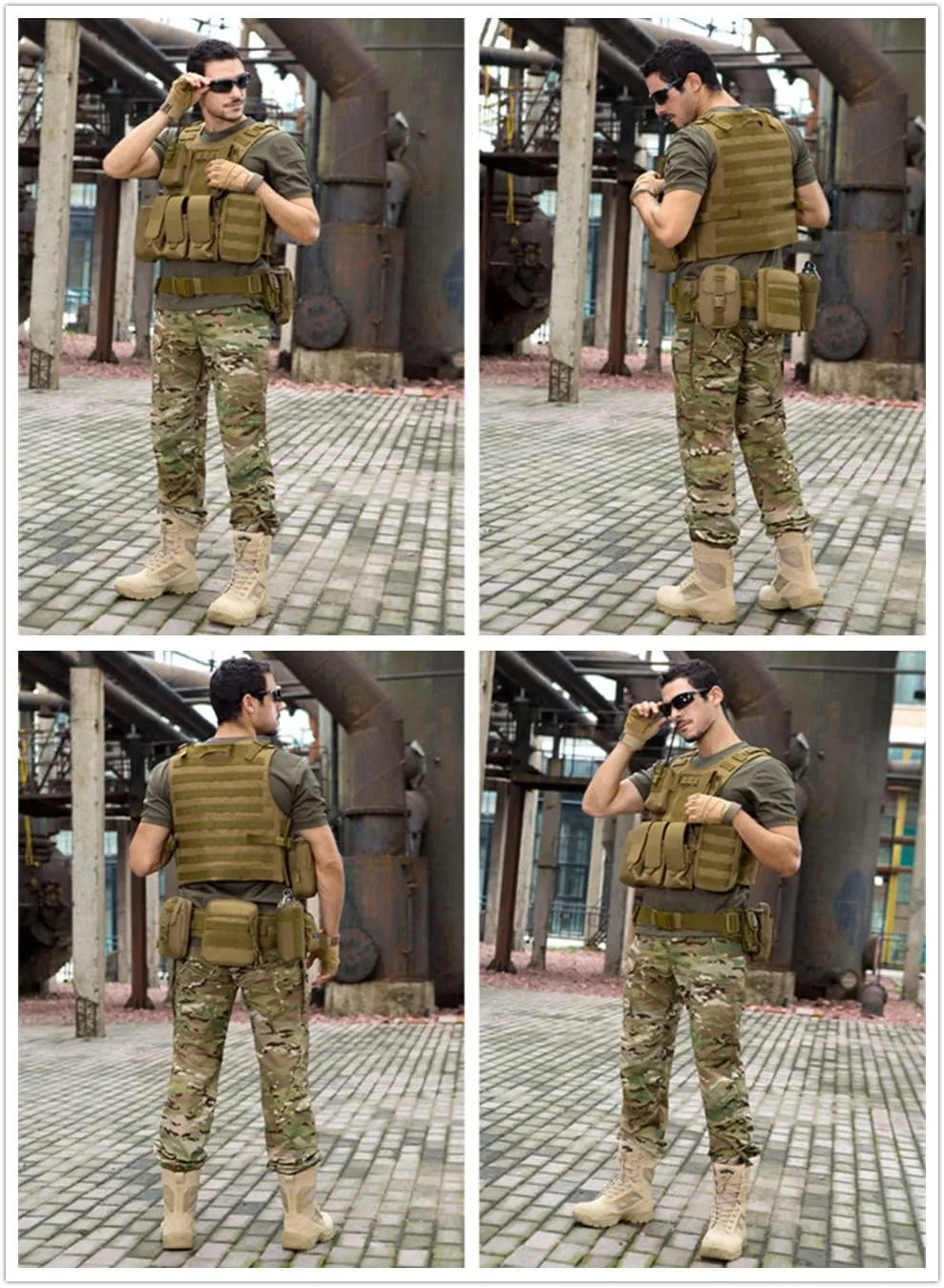 UNISTRENGH Tactical MOLLE Vest Military Airsoft Vest Adjustable Combat Training Vest for Hunting,Fishing,Army Fans,CS Game