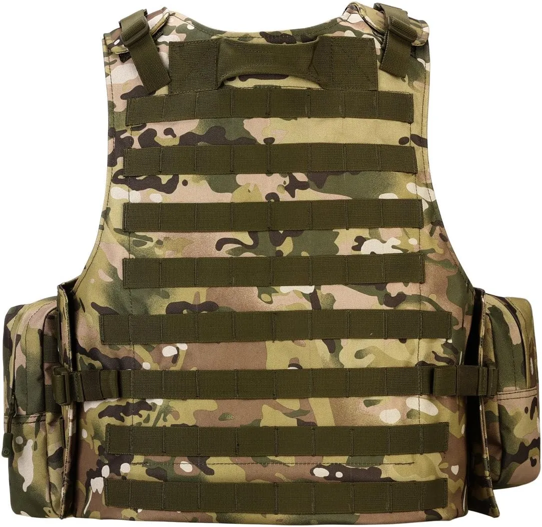 UNISTRENGH Tactical MOLLE Vest Military Airsoft Vest Adjustable Combat Training Vest for Hunting,Fishing,Army Fans,CS Game
