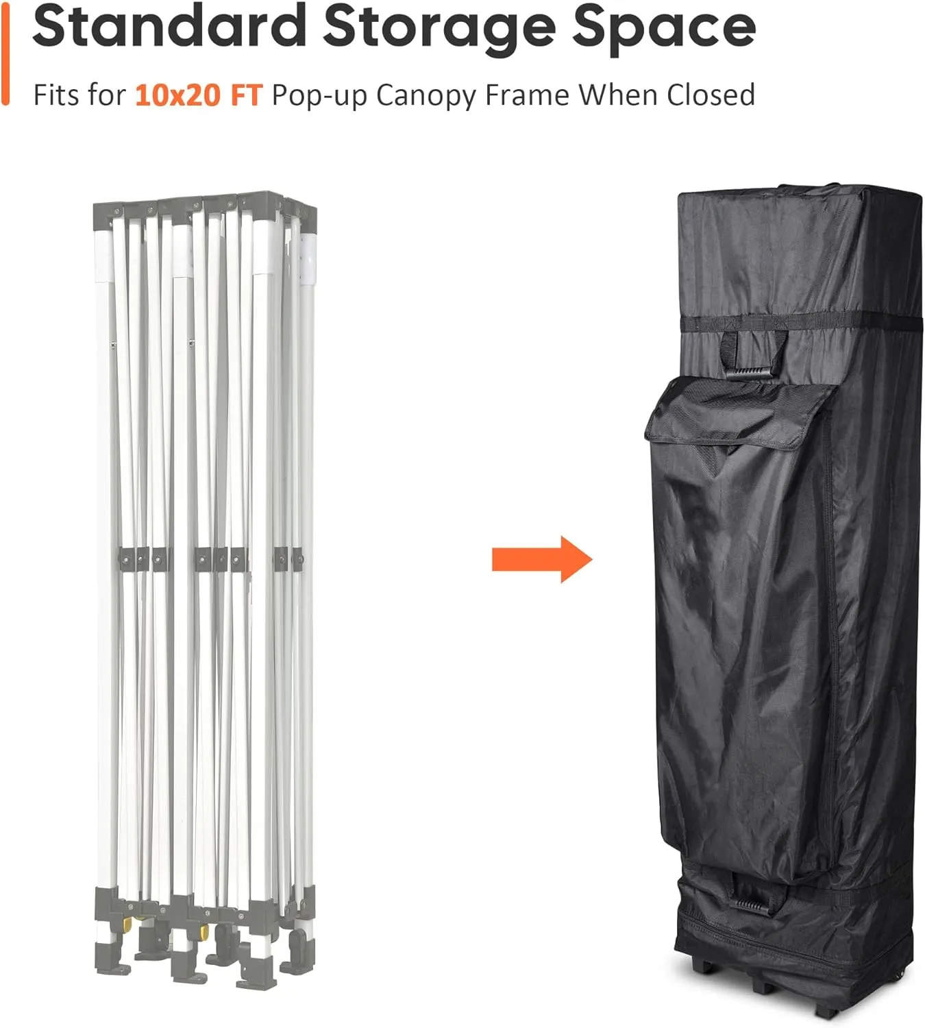 Universal Canopy Roller Bag With Handles for 10x20 Pop Up Tent - Heavy Duty Wheel Carry Bag 1680D