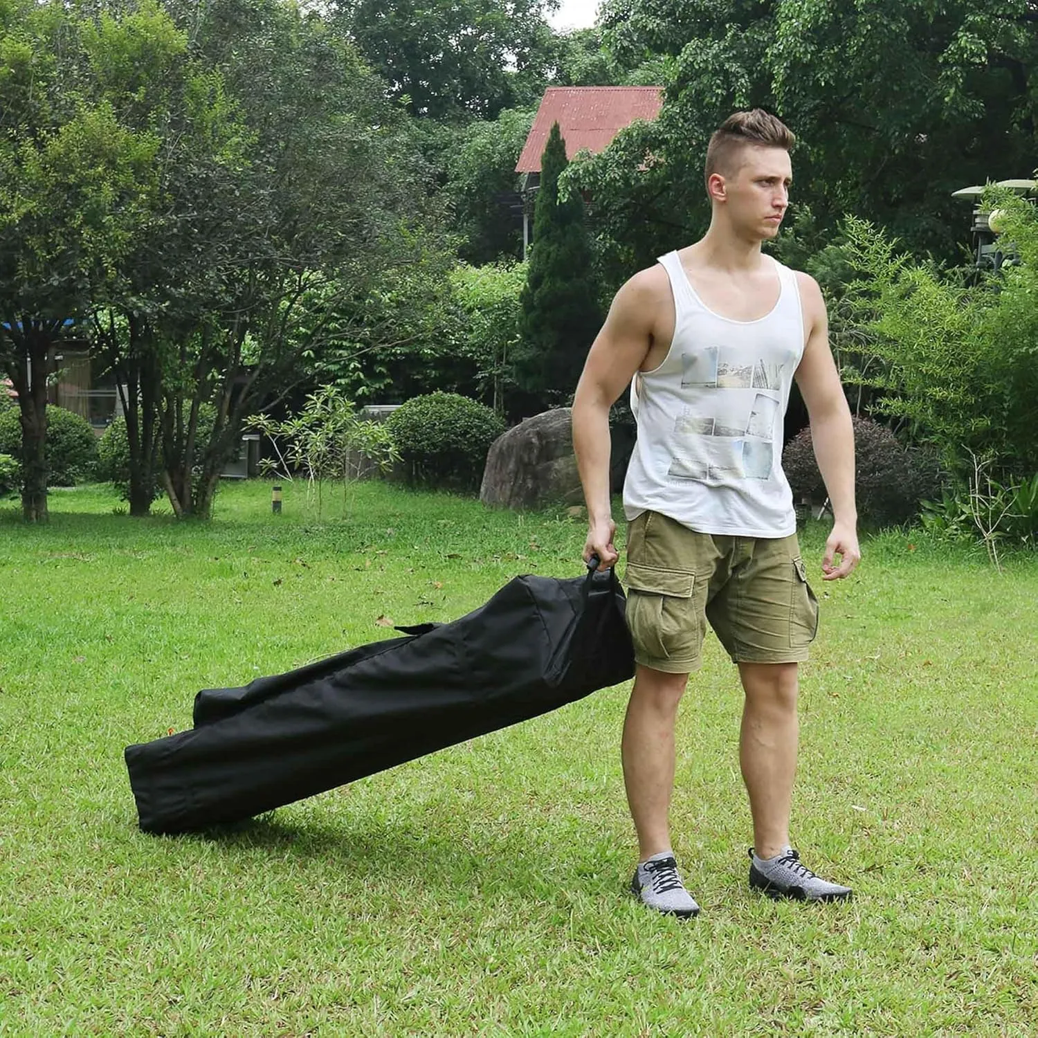 Universal Canopy Roller Bag With Handles for 10x20 Pop Up Tent - Heavy Duty Wheel Carry Bag 1680D