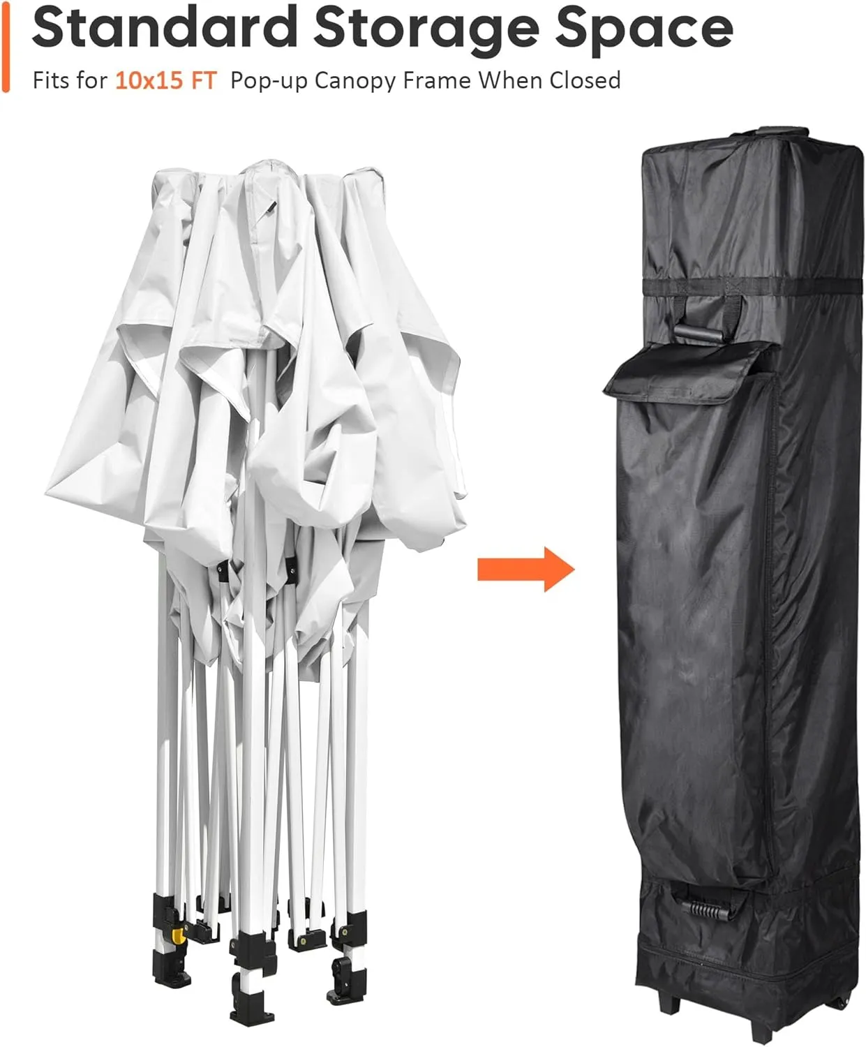 Universal Roller Bag for 10x15 Pop Up Canopy Tent - Heavy Duty Wheel Carry Bag With Handles 1680D