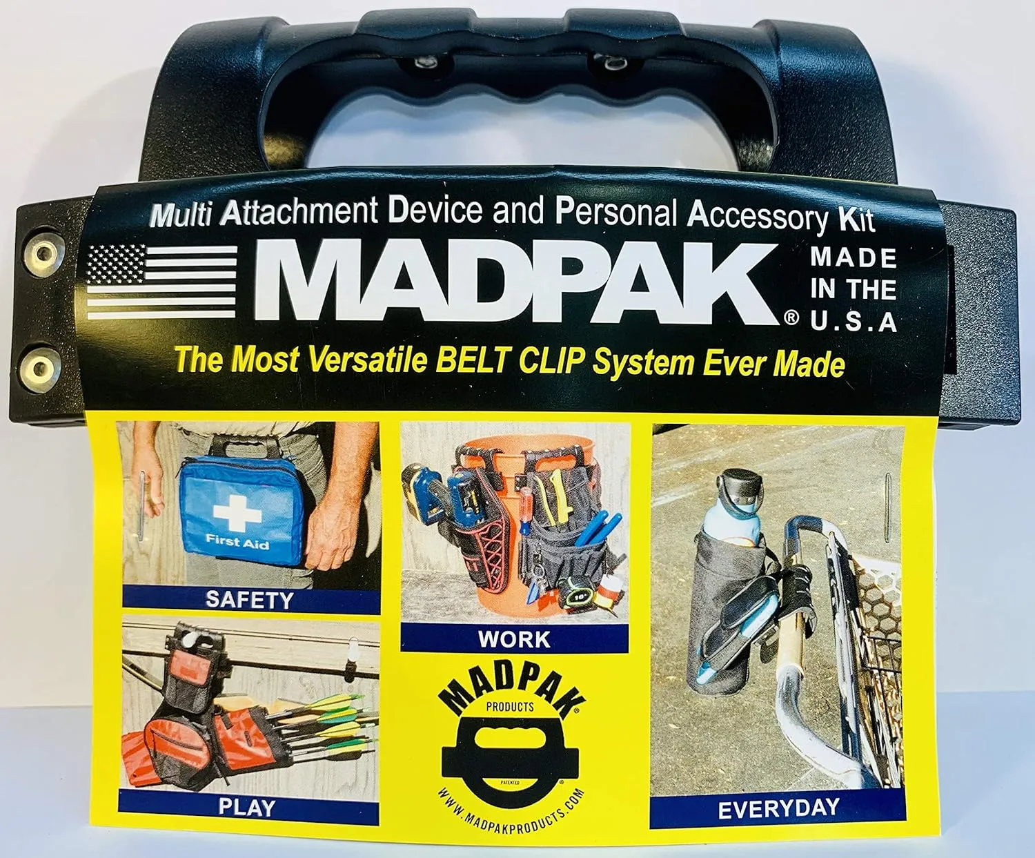 Universal Utility Belt & Versatile Belt Clip System and Enhancement Accessories - Improves Portability, Efficiency, and Safety of Belt Mountable Tools, Equipment, Gear, Made in The USA