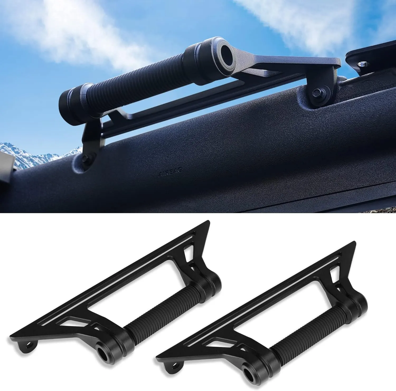 Updated Aluminum Grab Handles Compatible with Ford Bronco 2024 2023 2022 2021 Front Seat 2/4 Door Soft & Hard Top, Metal Grip Handles Replacement for Bronco Interior Accessories (Front)