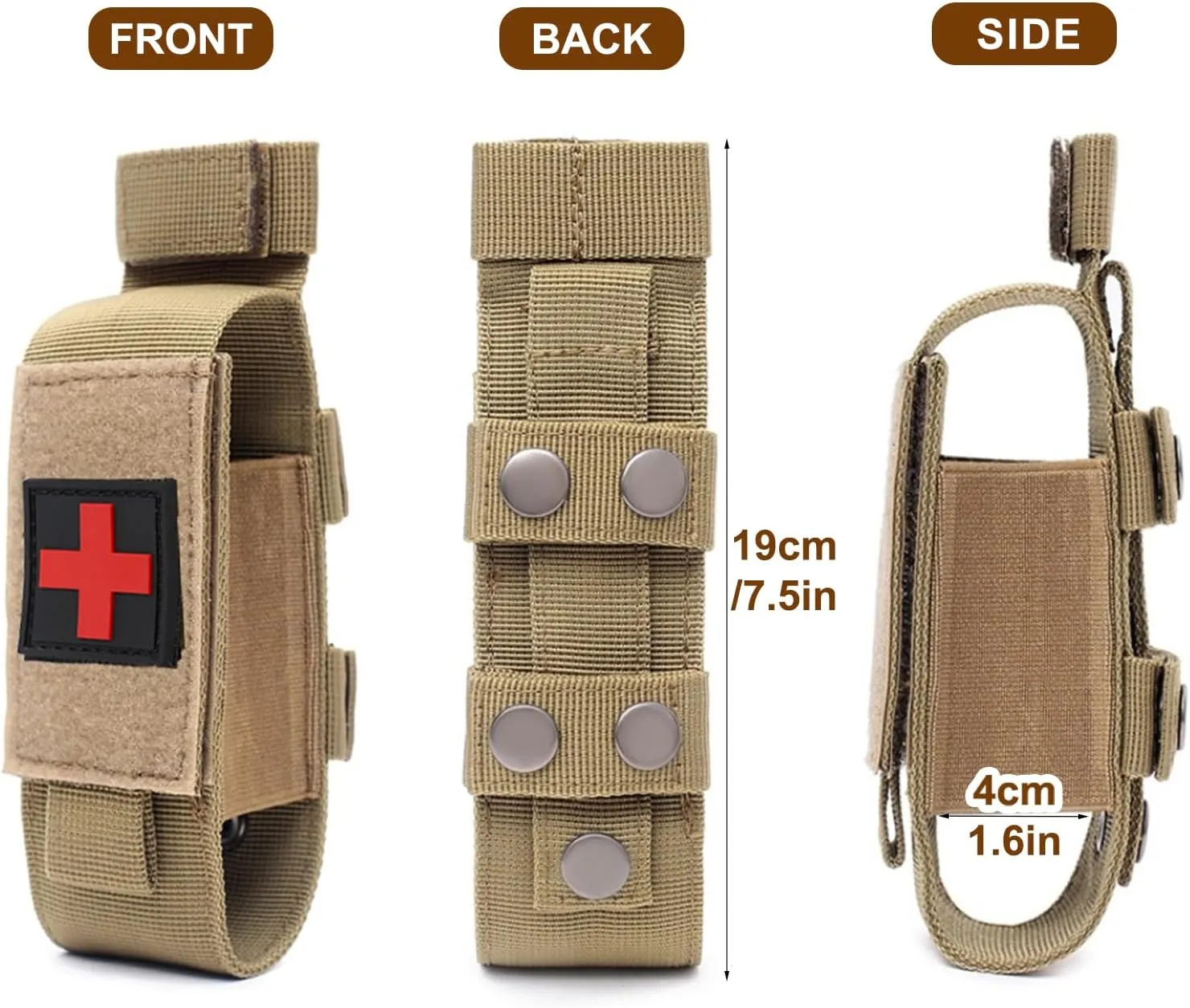 Upgrade Tourniquet Pouch with Shear, Molle Tourniquet Holder, Tactical TQ Trauma Tourniquets Scissors(Without Tourniquet)