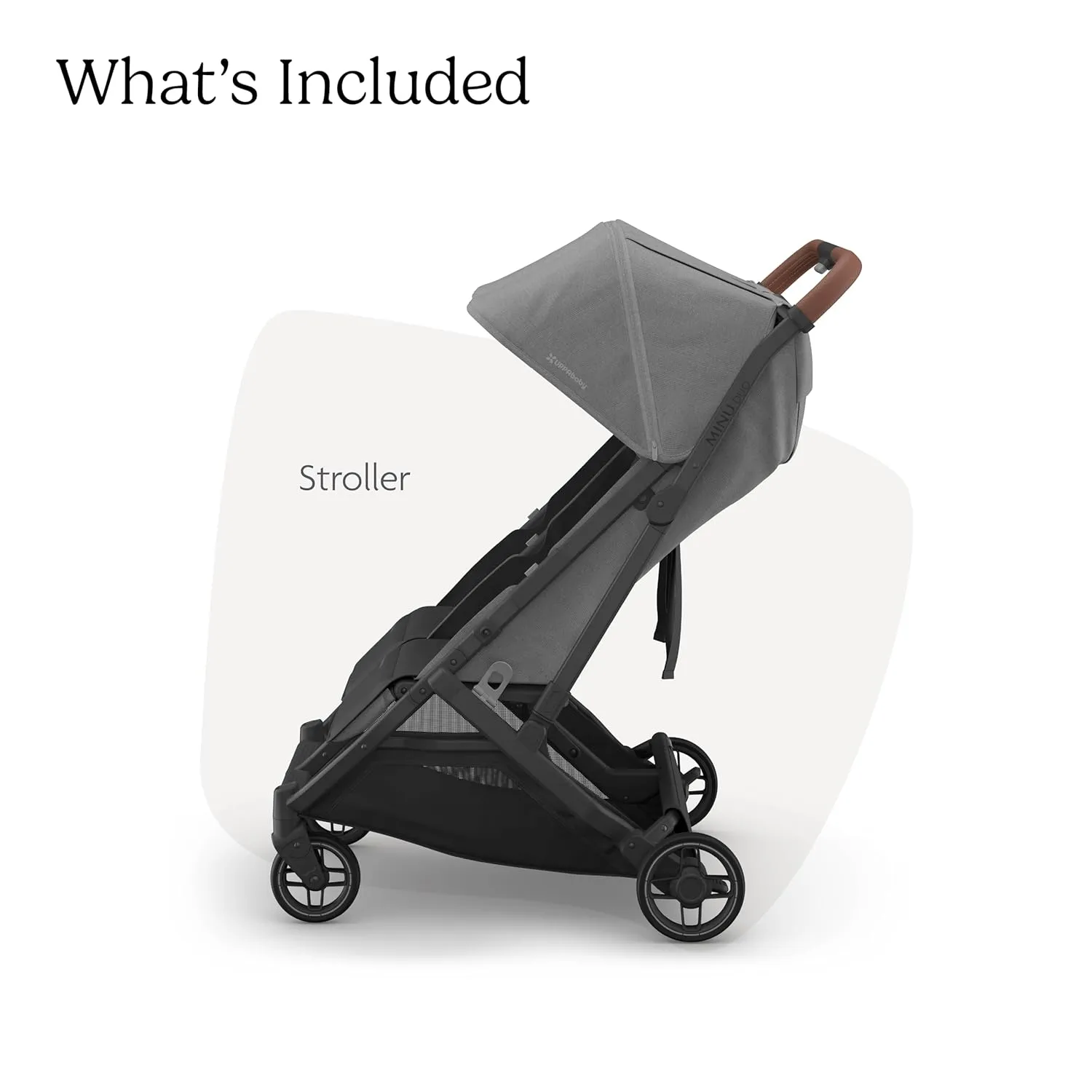 UPPAbaby Minu Duo Side-by-Side Double Stroller - Lightweight   Compact Design for Travel - Easy Fold- From Birth to Toddler - Independent Recline -Greyson(Charcoal Mélange/Carbon Frame/Saddle Leather)