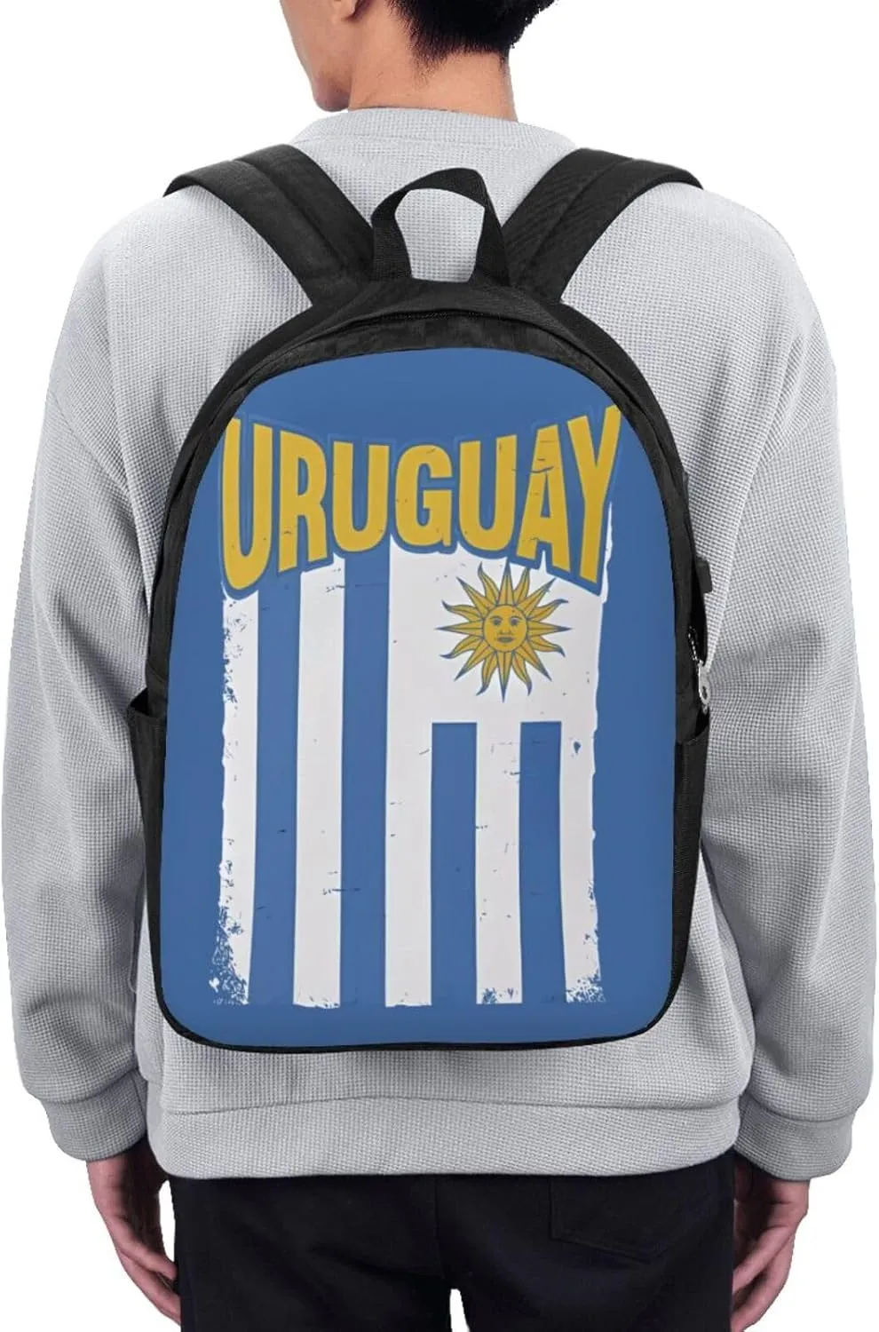 Uruguay Uruguayan Flag Laptop Backpacks Travel Backpack Casual Business Daypack Sport Rucksack Computer Bag Fits up to 17 Inch Notebook with USB Port
