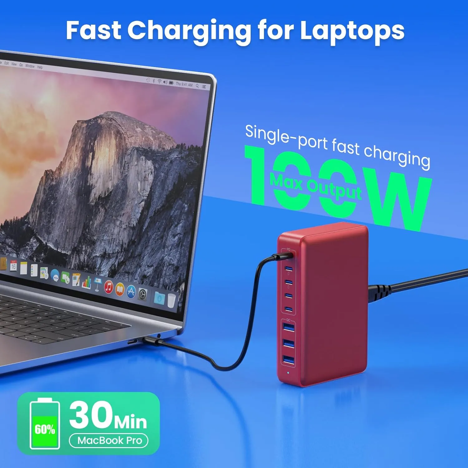 USB C Charger 300W USB C Charger Block 8-Ports GaN IV Fast Charging Station,PD 100W Laptop Charger Hub Wall Charger Adapter Compatible with MacBook/Air,DELL,Steam Desk,iPhone 16/15/14,Galaxy