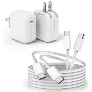 USB C Charger for MacBook Air MacBook Pro 13 14 15 16 inch,M1 M2 M3 Apple Laptop Charge,2Pack 30W USBC Power Adapter,Compatible with iPad,iPhone 15 Pro Max,10FT Extra Long Cable mac Book pro,iPad Pro