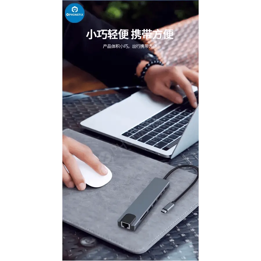 USB C Hub 12-in-1 Type-C Docking Station PD Fast Charge