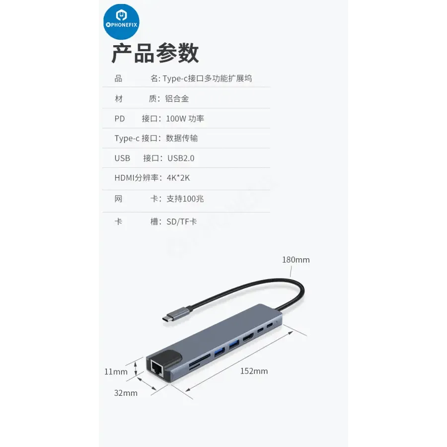 USB C Hub 12-in-1 Type-C Docking Station PD Fast Charge