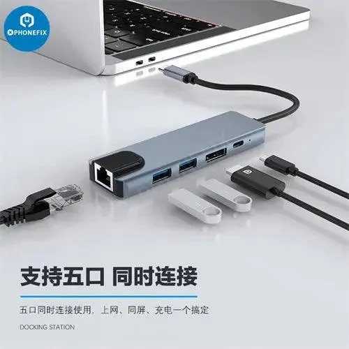 USB C Hub 12-in-1 Type-C Docking Station PD Fast Charge
