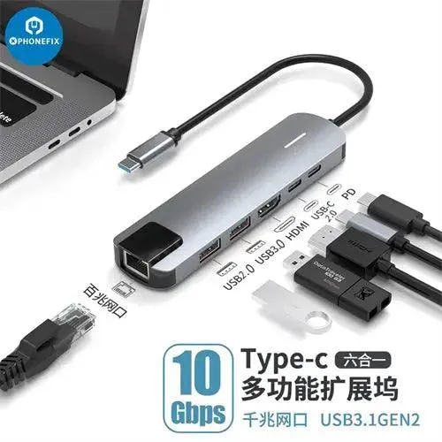 USB C Hub 12-in-1 Type-C Docking Station PD Fast Charge