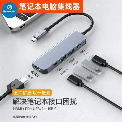 USB C Hub 12-in-1 Type-C Docking Station PD Fast Charge