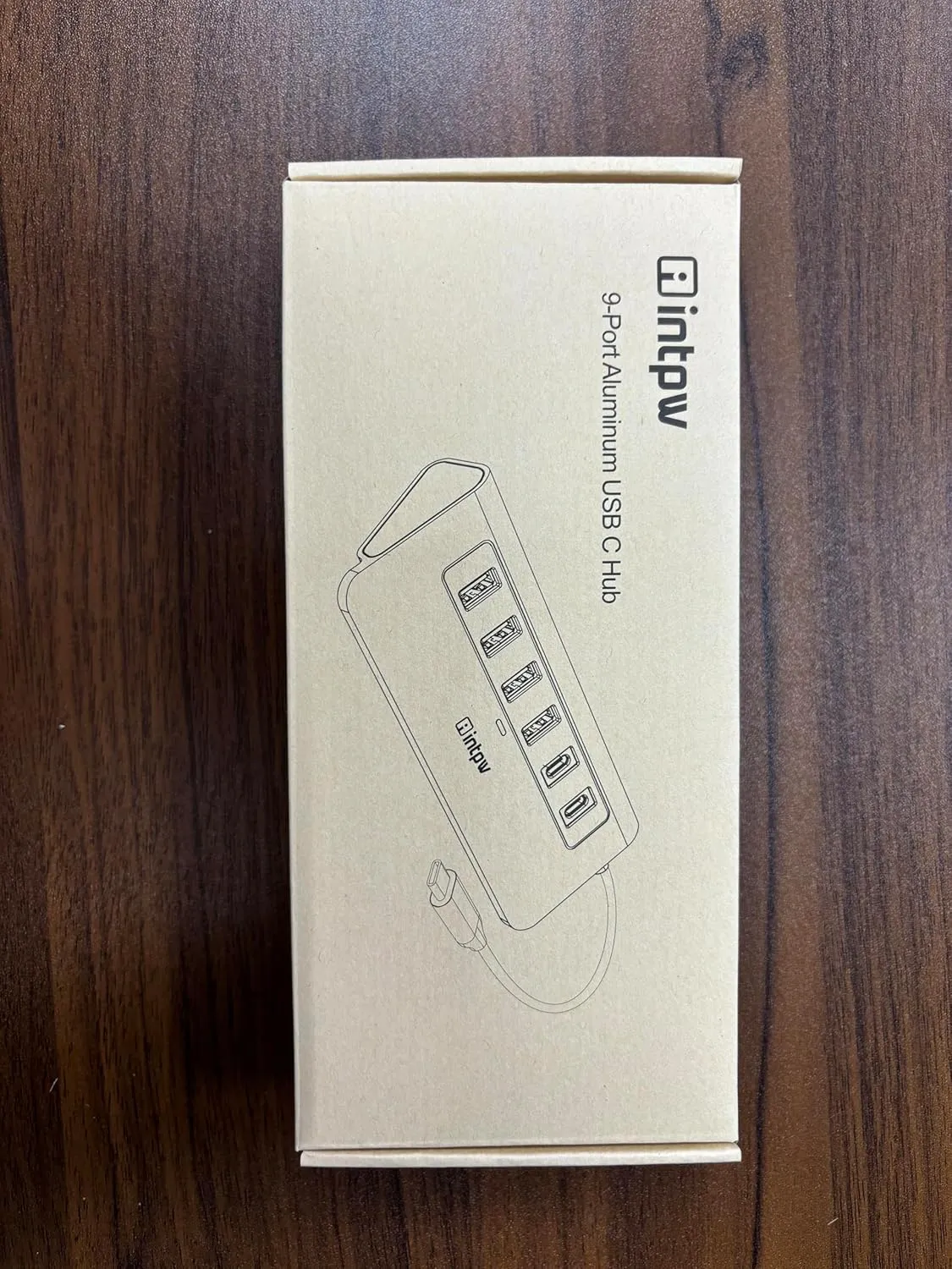 USB C Hub, INTPW 9-in-1 USB C Hub Multiport Adapter with 4K HDMI, PD 100W, USB-C and 2 USB A 3.0 5Gbps, 2 USB A 2.0, SD/TF Card Reader, Aluminum USB C to USB Hub for MacBook Air/Pro iPad Laptop