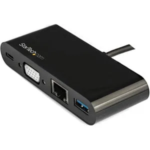 USB C Multiport Adapter - VGA / USB 3.0 / GbE - Power Delivery Charging (60W) - Mac / Windows / Chrome OS - USB C Adapter