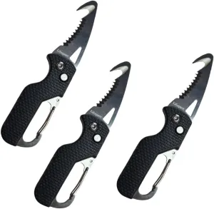 Utility Knife/Seatbelt Cutter/Box Opener with Carabiner - 3 pack