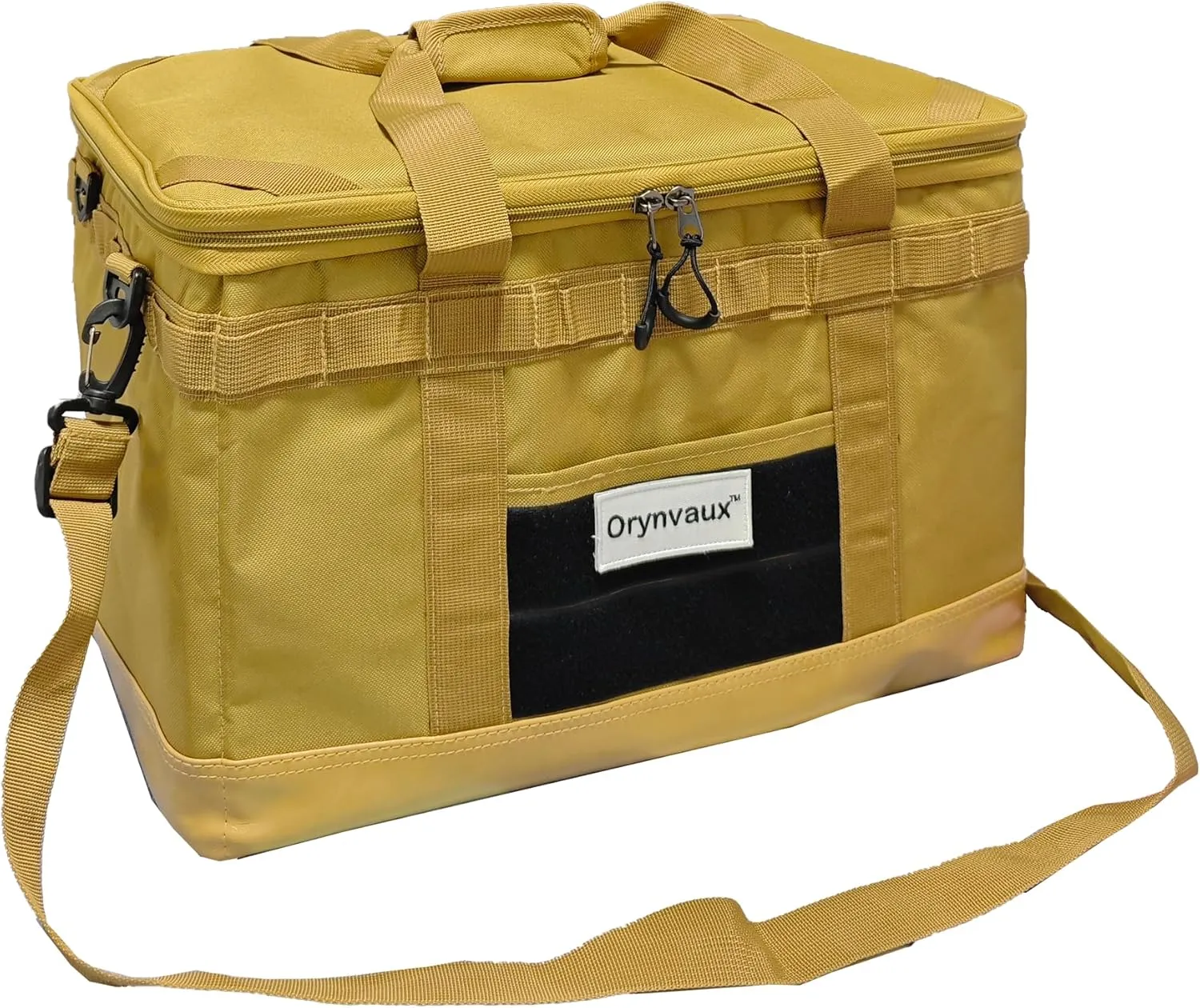 Utility Tactical Camping Storage Bag - Equipped with 2 Adjustable Dividers, Shoulder Straps and DIY Nylon Buckle Area, 600D Oxford Cloth, Foldable and Durable,Bottom Waterproof and Non-Slip