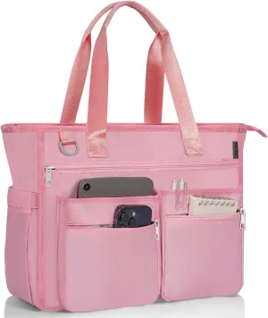 Utility Tote Bag For Women, Teacher Shoulder Bag with Multiple Pockets, Laptop Handbag with Zipper for Gym, Work