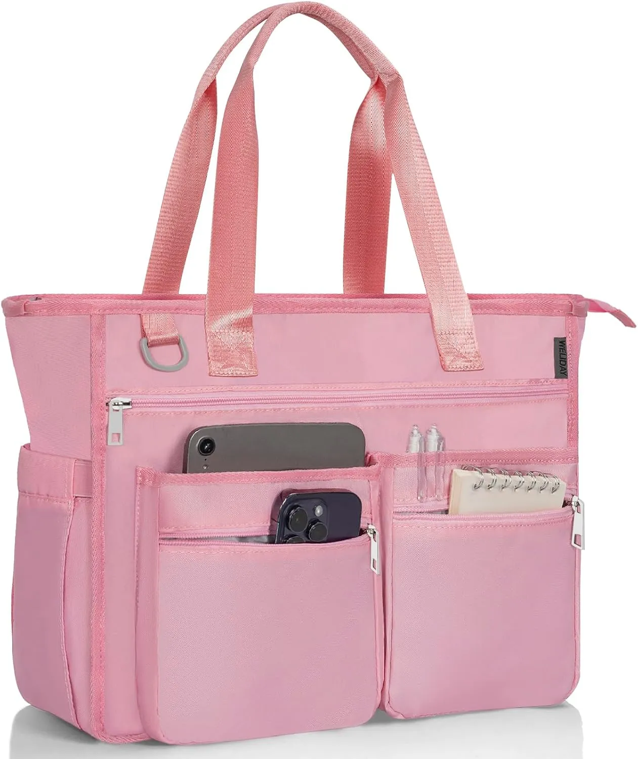 Utility Tote Bag For Women, Teacher Shoulder Bag with Multiple Pockets, Laptop Handbag with Zipper for Gym, Work