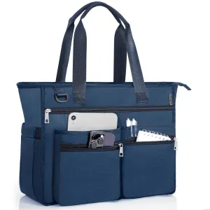 Utility Tote Bag For Women, Teacher Shoulder Bag with Multiple Pockets, Laptop Handbag with Zipper for Gym, Work
