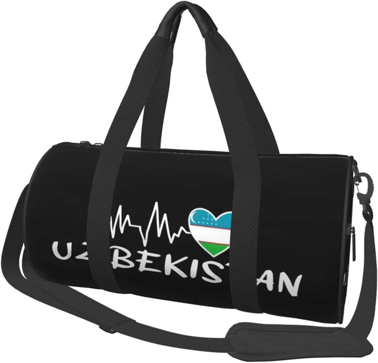 Uzbekistan Heartbeat Duffel Bag Gym Bag Travel Sports Tote Large Foldable Beach Swim Yoga1