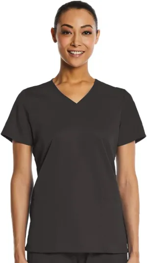 V-Neck Scrub Top for Women 2 Pocket 4-Way Stretch for Medical Dental Spa EL9105