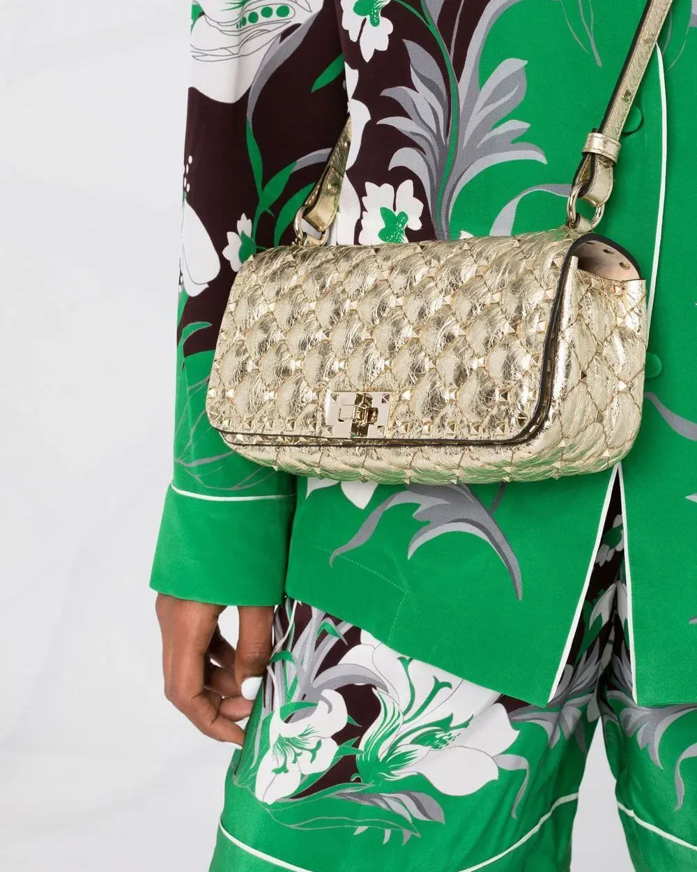Valentino Rockstud Spike Shoulder Bag in Stargold