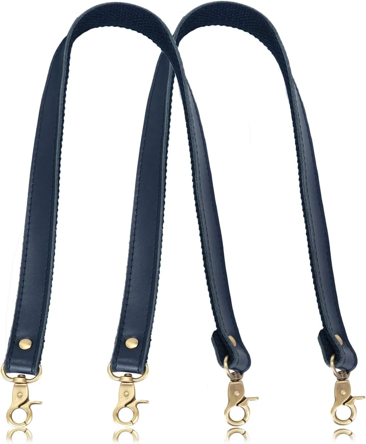 VanEnjoy Pair Genuine Leather Purses Strap Sewing Canvas Backing Bag Handles Replacement