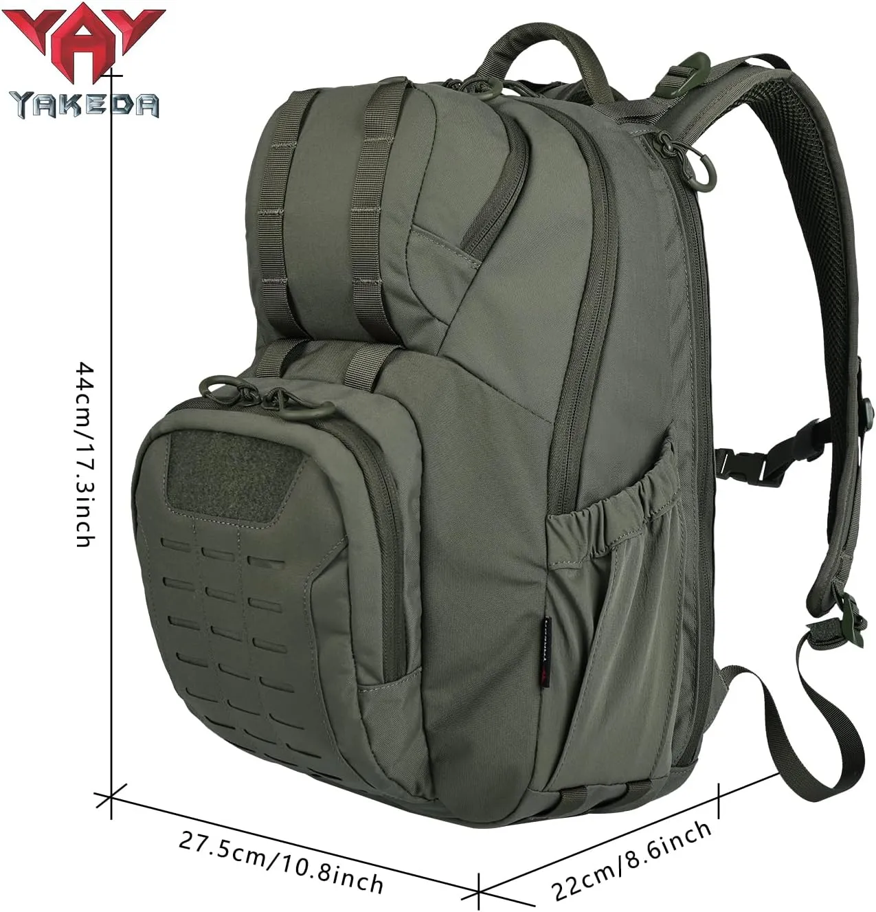 vAv YAKEDA Tactical Military Backpack for Men 45L Large 3 Day Bug out Bag for Hiking,hunting,running (Green)