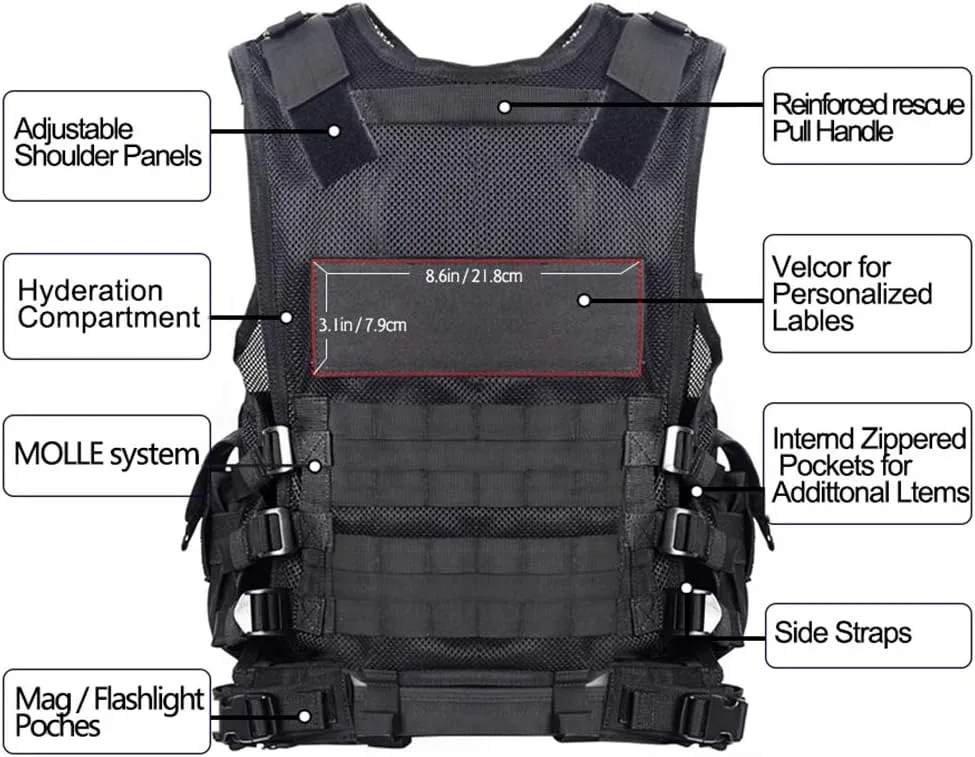 vAv YAKEDA Tactical Vest Outdoor Ultra-Light Breathable Training Airsoft Vest Adjustable for Adults