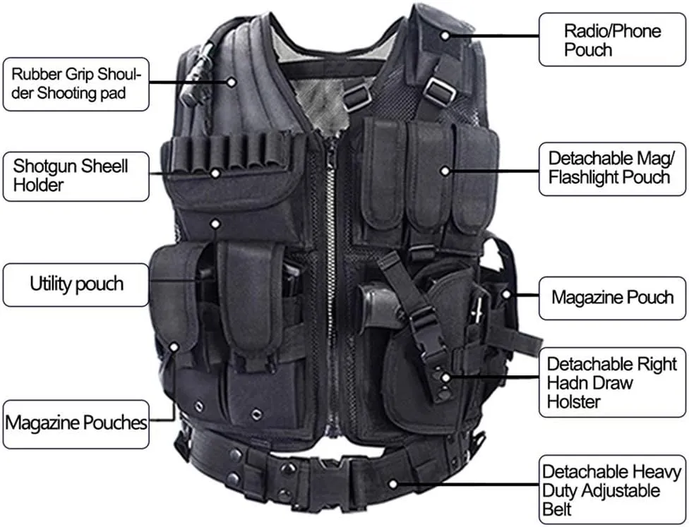 vAv YAKEDA Tactical Vest Outdoor Ultra-Light Breathable Training Airsoft Vest Adjustable for Adults