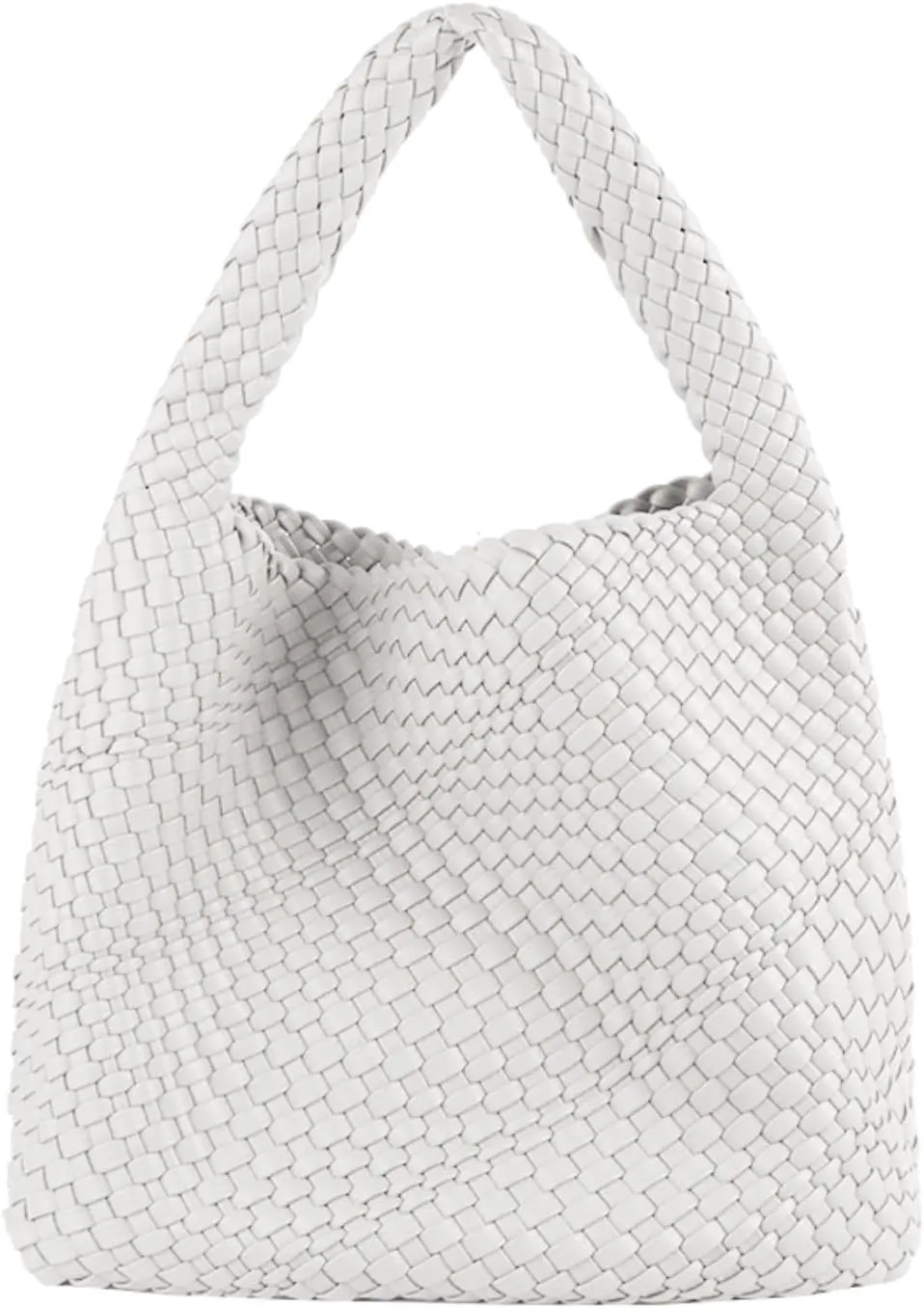 Vegan Leather Hand Woven Tote Handbag Shoulder Bag and Woven Purses Large Shopper Bag for Women