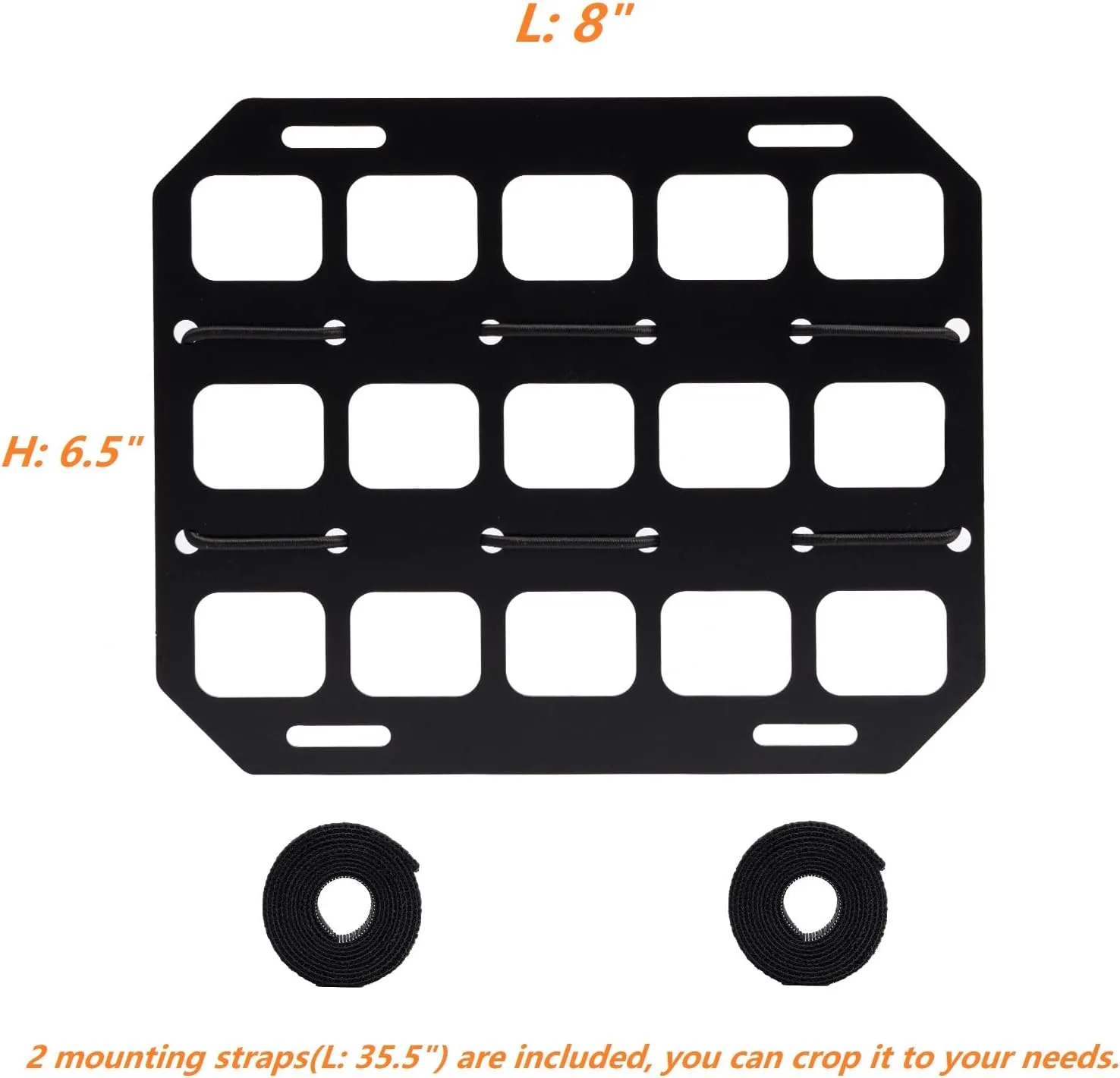 Vehicle Rigid MOLLE Panel Car Seat Headrest Organizer EDC Pouch Tool Holster Bag Holder Auto Interior Accessories Tactical Gear Rack Truck Equipment Mount Plate Modular Storage Shelf