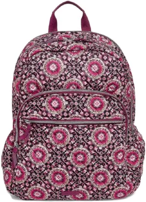 Vera Bradley Iconic Campus Backpack in Raspberry Medallion Performance Twill