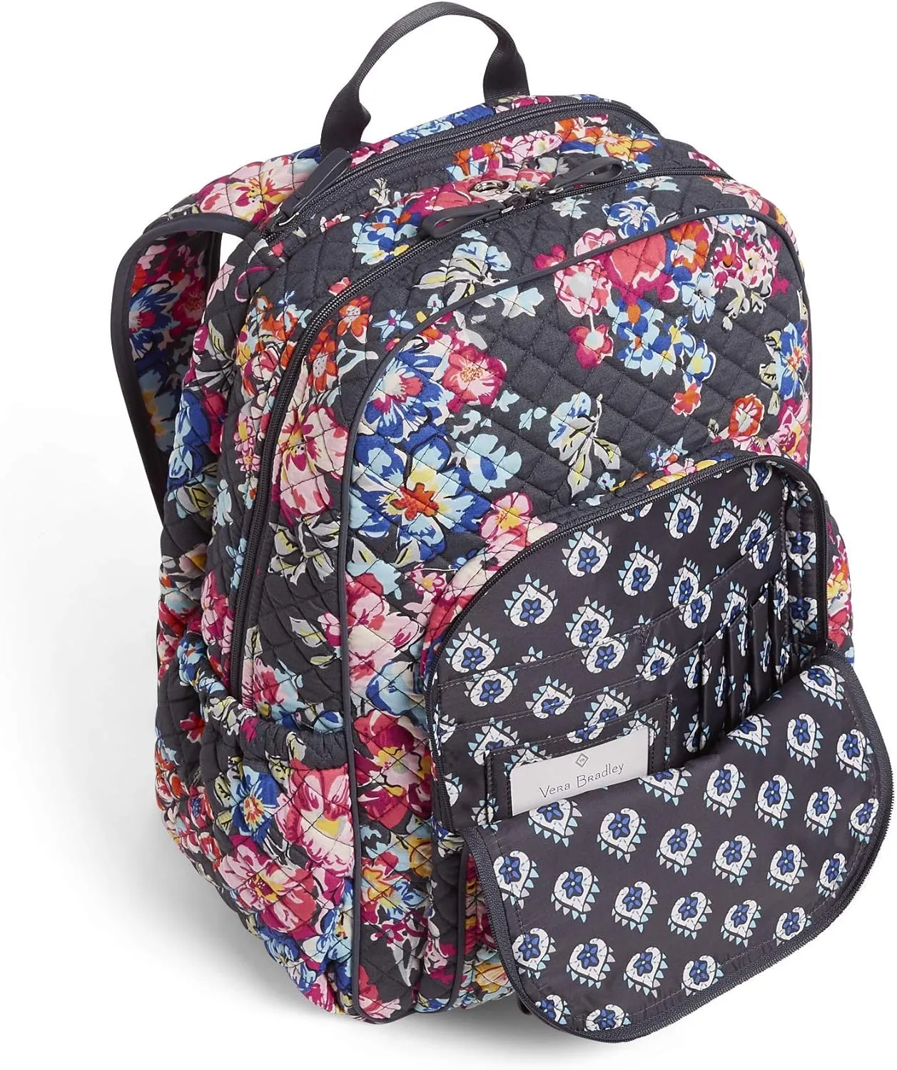 Vera Bradley Women's Cotton Campus Backpack, Pretty Posies, One Size